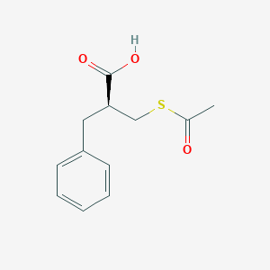 molecular formula C12H14O3S B8366900 (S)-2-acetylthiomethyl-3-phenylpropanoic acid 