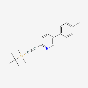 molecular formula C20H25NSi B8366938 2-((tert-Butyldimethylsilyl)ethynyl)-5-p-tolylpyridine 