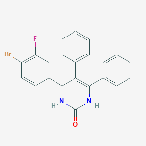 molecular formula C22H16BrFN2O B8366947 4-(4-bromo-3-fluorophenyl)-5,6-diphenyl-3,4-dihydropyrimidin-2(1H)-one 