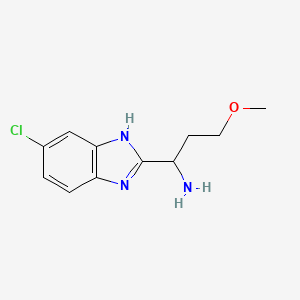 molecular formula C11H14ClN3O B8366963 1-(6-chloro-1H-benzimidazol-2-yl)-3-methoxypropan-1-amine 