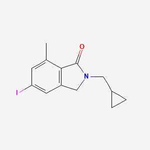 molecular formula C13H14INO B8366973 2-Cyclopropylmethyl-5-iodo-7-methyl-2,3-dihydro-isoindol-1-one 