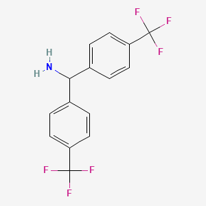 molecular formula C15H11F6N B8366984 C,C-bis-(4-trifluoromethyl-phenyl)-methylamine 