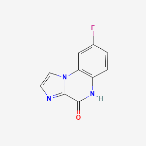 molecular formula C10H6FN3O B8366992 8-fluoroimidazo[1,2-a]quinoxalin-4(5H)-one 