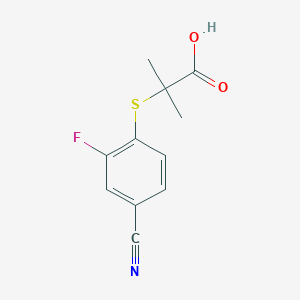 2-(4-Cyano-2-fluoro-phenylsulfanyl)-2-methyl-propionic acid