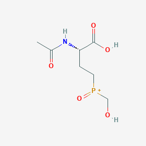 molecular formula C7H13NO5P+ B8367030 (S)-2-acetylamino-4-hydroxymethylphosphinylbutanoic acid CAS No. 125280-42-4