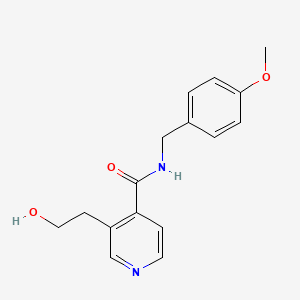 molecular formula C16H18N2O3 B8367113 3-(2-hydroxyethyl)-N-(4-methoxybenzyl)isonicotinamide 