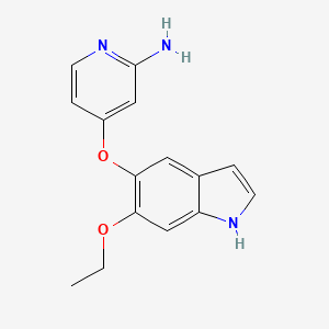 molecular formula C15H15N3O2 B8367132 4-((6-Ethoxy-1H-indol-5-yl)oxy)pyridin-2-amine 