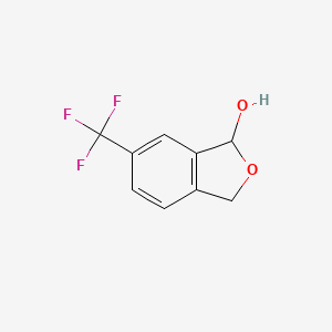 molecular formula C9H7F3O2 B8367150 1-Isobenzofuranol, 1,3-dihydro-6-(trifluoromethyl)- 