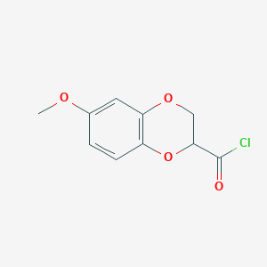molecular formula C10H9ClO4 B8367189 6-Methoxy-1,4-benzodioxan-2-carbonyl chloride 