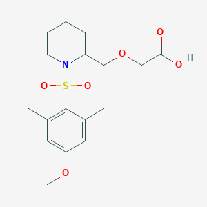 molecular formula C17H25NO6S B8367246 2-((1-(4-Methoxy-2,6-dimethylphenylsulfonyl)piperidin-2-yl)methoxy)acetic acid 