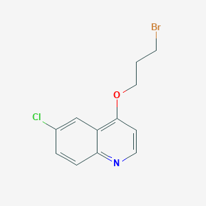 molecular formula C12H11BrClNO B8367346 3-(6-Chloroquinolin-4-yloxy)propyl bromide 