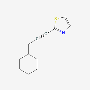 molecular formula C12H15NS B8367358 2-(3-Cyclohexyl-1-propynyl)-1,3-thiazole 
