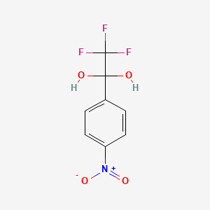 molecular formula C8H6F3NO4 B8367418 1-(4-Nitrophenyl)-2,2,2-trifluoroethane-1,1-diol 