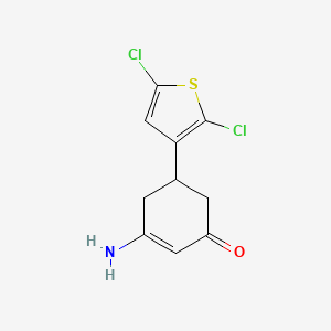 molecular formula C10H9Cl2NOS B8367438 1-Amino-5-(2,5-dichlorothiophen-3-yl)cyclohexen-3-one 