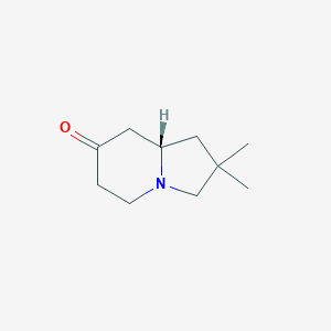 molecular formula C10H17NO B8367459 (8aS)-2,2-Dimethyl-1,2,3,5,6,7,8,8a-octahydroindolizin-7-one 