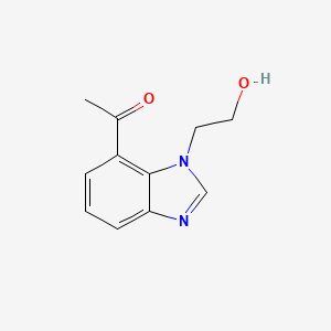 molecular formula C11H12N2O2 B8367465 1-[1-(2-Hydroxyethyl)-1H-benzimidazol-7-yl]ethanone 