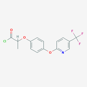 molecular formula C15H11ClF3NO3 B8367581 2-(4-{[5-(Trifluoromethyl)pyridin-2-yl]oxy}phenoxy)propanoyl chloride CAS No. 69335-92-8