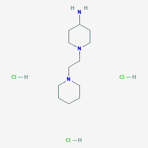 molecular formula C12H28Cl3N3 B8367586 1-(2-Piperidin-1-yl-ethyl)-piperidin-4-ylamine tri-hydrochloride 