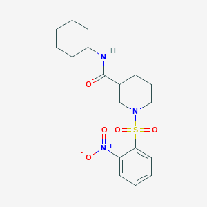 N-Cyclohexyl-1-[(2-nitrophenyl)sulfonyl]piperidine-3-carboxamide