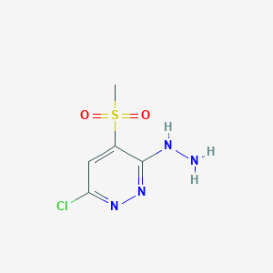 molecular formula C5H7ClN4O2S B8367646 (6-Chloro-4-methanesulfonylpyridazin-3-yl)hydrazine 