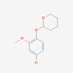 molecular formula C12H15BrO3 B8367683 2-(4-bromo-2-methoxyphenoxy)tetrahydro-2H-pyran 