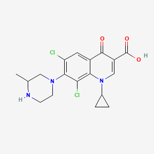 molecular formula C18H19Cl2N3O3 B8367687 6,8-Dichloro-1-cyclopropyl-7-(3-methylpiperazin-1-yl)-4-oxo-quinoline-3-carboxylic acid 