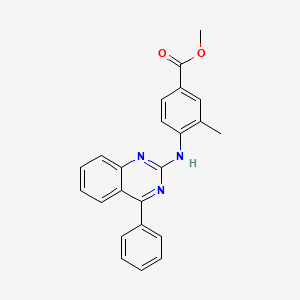 molecular formula C23H19N3O2 B8367722 Methyl 3-methyl-4-(4-phenylquinazolin-2-ylamino)benzoate 