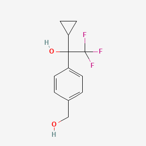 molecular formula C12H13F3O2 B8367730 1-Cyclopropyl-2,2,2-trifluoro-1-[4-(hydroxymethyl)phenyl]ethanol 