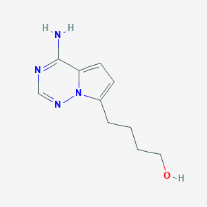 molecular formula C10H14N4O B8367736 4-(4-Aminopyrrolo[2,1-f][1,2,4]triazin-7-yl)butan-1-ol 