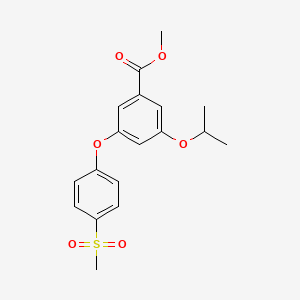 molecular formula C18H20O6S B8367748 3-Isopropoxy-5-(4-methanesulfonyl-phenoxy)-benzoic acid methyl ester 