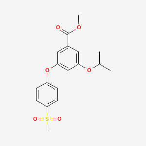 molecular formula C18H20O6S B8367748 Methyl 3-isopropoxy-5-(4-(methylsulfonyl)phenoxy)benzoate 