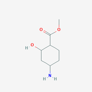 molecular formula C8H15NO3 B8367797 4-Amino-2-hydroxy-cyclohexanecarboxylic acid methyl ester 