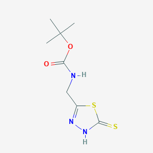 molecular formula C8H13N3O2S2 B8367812 5-t-Butoxycarbonylaminomethyl-1,3,4-thiadiazole-2-thiol 