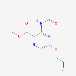 molecular formula C10H12FN3O4 B8367819 3-Acetylamino-5-(2-fluoro-ethoxy)-pyrazine-2-carboxylic acid methyl ester 