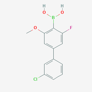 molecular formula C13H11BClFO3 B8367861 (3'-Chloro-3-fluoro-5-methoxy-[1,1'-biphenyl]-4-yl)boronic acid 