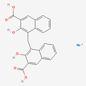 molecular formula C23H16NaO6+ B8367868 Sodium;4-[(3-carboxy-2-hydroxynaphthalen-1-yl)methyl]-3-hydroxynaphthalene-2-carboxylic acid 
