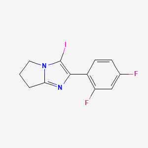 molecular formula C12H9F2IN2 B8367882 2-(2,4-difluorophenyl)-3-iodo-6,7-dihydro-5H-pyrrolo[1,2-a]imidazole 