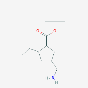 molecular formula C13H25NO2 B8367896 Tert-butyl 4-(aminomethyl)-2-ethylcyclopentanecarboxylate 