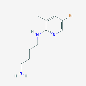 molecular formula C10H16BrN3 B8367964 4-(5-Bromo-3-methylpyrid-2-ylamino)butylamine 