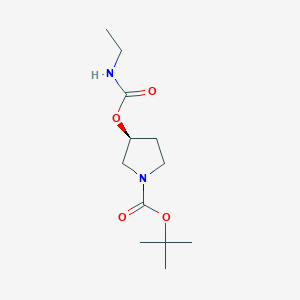 molecular formula C12H22N2O4 B8367968 tert-butyl (3S)-3-(ethylcarbamoyloxy)pyrrolidine-1-carboxylate 