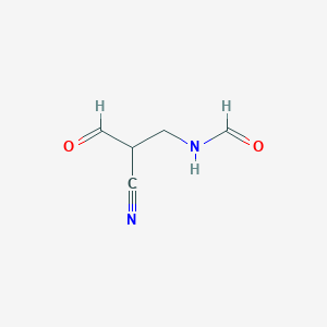 molecular formula C5H6N2O2 B8368007 alpha-Formyl-beta-formylaminopropionitrile 