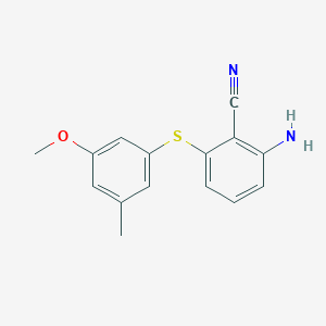 6-Amino-2-(3-methoxy-5-methylphenylthio)benzenecarbonitrile