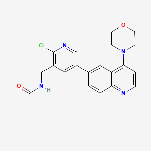 N-((2-chloro-5-(4-(4-morpholinyl)-6-quinolinyl)-3-pyridinyl)methyl)-2,2-dimethylpropanamide