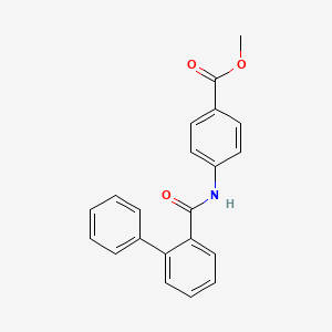 molecular formula C21H17NO3 B8368077 Methyl 4-[(biphenyl-2-carbonyl)-amino]-benzoate 