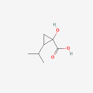 molecular formula C7H12O3 B8368127 2-Isopropyl-1-hydroxycyclopropanecarboxylic acid 