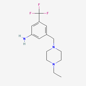 molecular formula C14H20F3N3 B8368146 3-(4-Ethylpiperazin-1-ylmethyl)-5-trifluoromethyl-phenylamine 