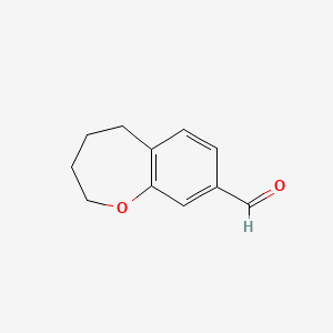 molecular formula C11H12O2 B8368184 2,3,4,5-Tetrahydro-1-benzoxepine-8-carbaldehyde 