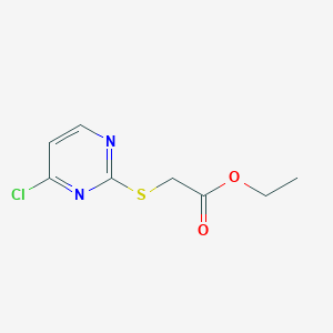 molecular formula C8H9ClN2O2S B8368192 (4-Chloro-2-pyrimidinylthio)acetic acid, ethyl ester 