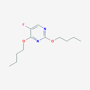 molecular formula C12H19FN2O2 B8368196 2,4-Di(n-butoxy)-5-fluoropyrimidine 
