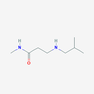 molecular formula C8H18N2O B8368308 N-methyl-3-(2-methylpropylamino)propanamide 